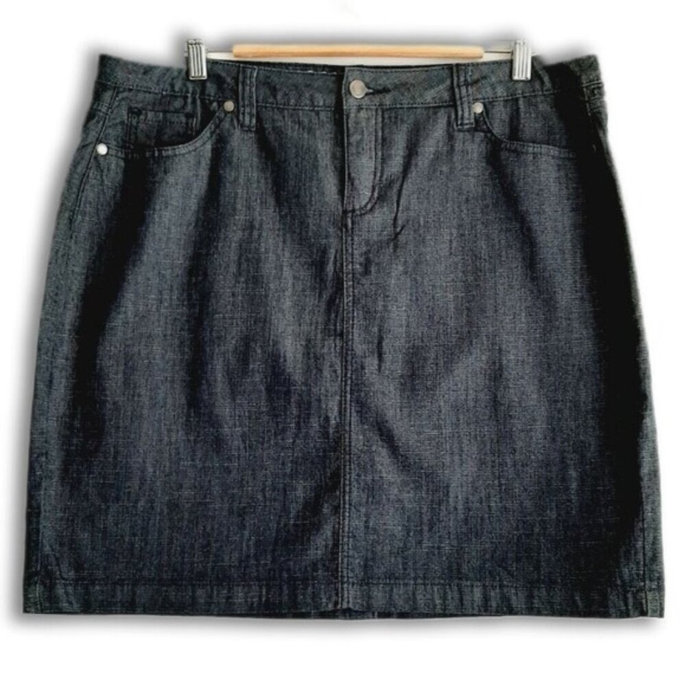 SANTANA JEANS / Blue Jean Short Mini Skirt Classic 5-Pocket Style Sz 16